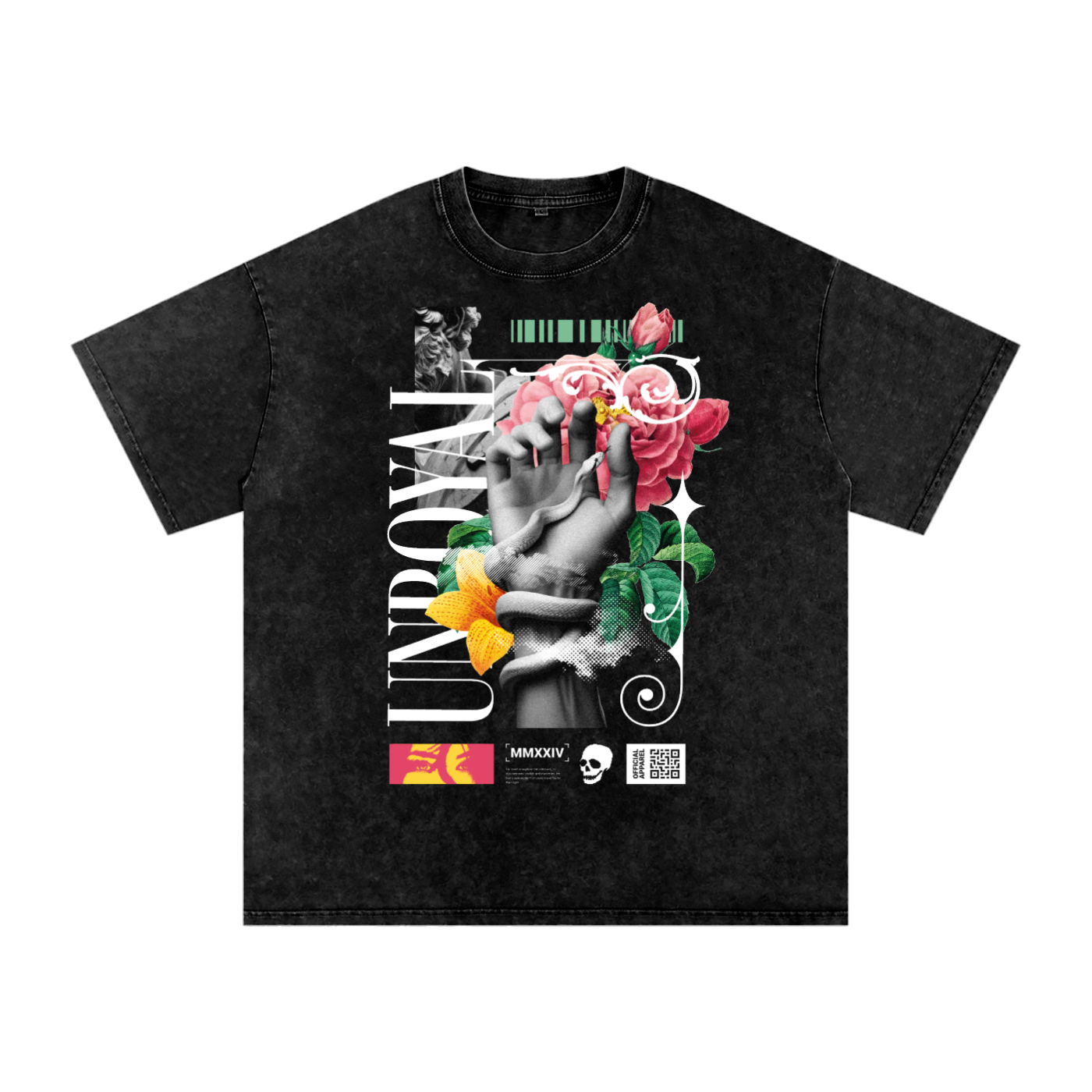 Snow Washed Oversized Cotton T-Shirt